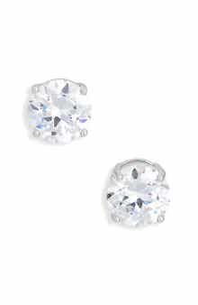 Round Cubic Zirconia Stud Earrings
