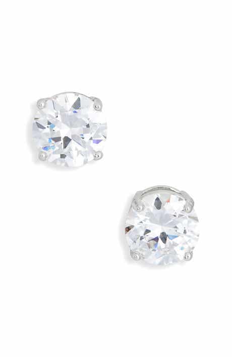 Round Cubic Zirconia Stud Earrings