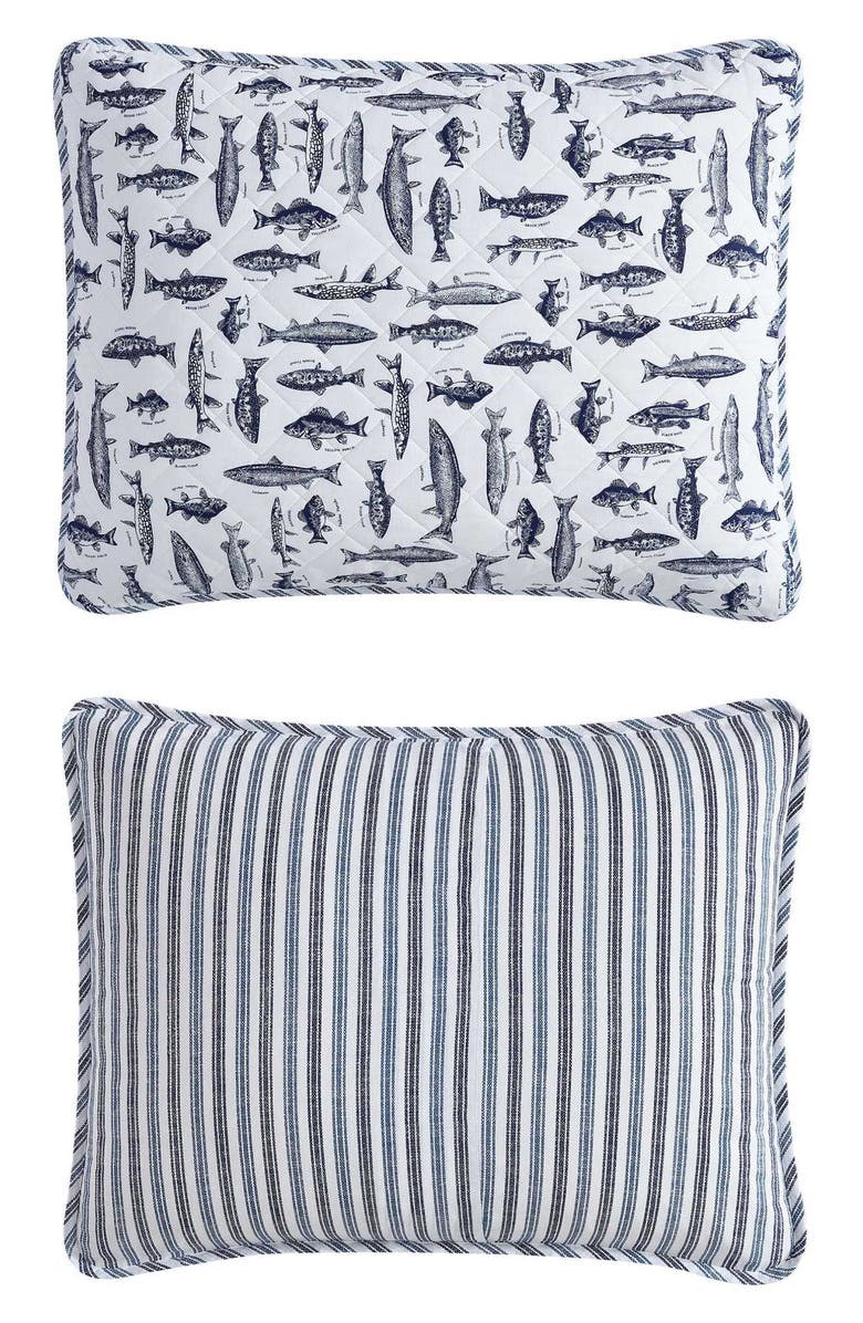 Eddie Bauer Wes Fish Cotton Twin Quilt & Sham Set, Alternate, color, Blue