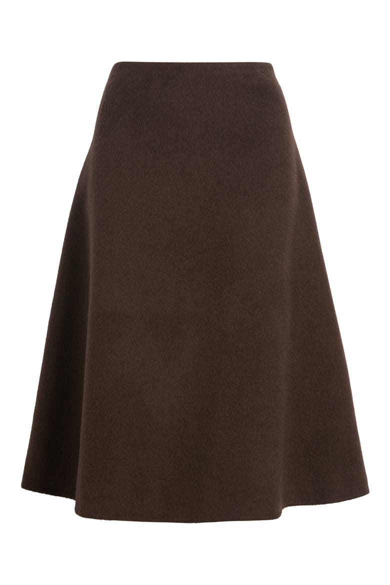 Vukina Double Face Wool & Lyocell Midi Skirt, Main, color, MOLE