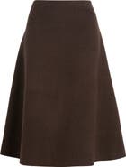 BOSS Vukina Double Face Wool & Lyocell Midi Skirt