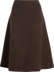 BOSS Vukina Double Face Wool & Lyocell Midi Skirt