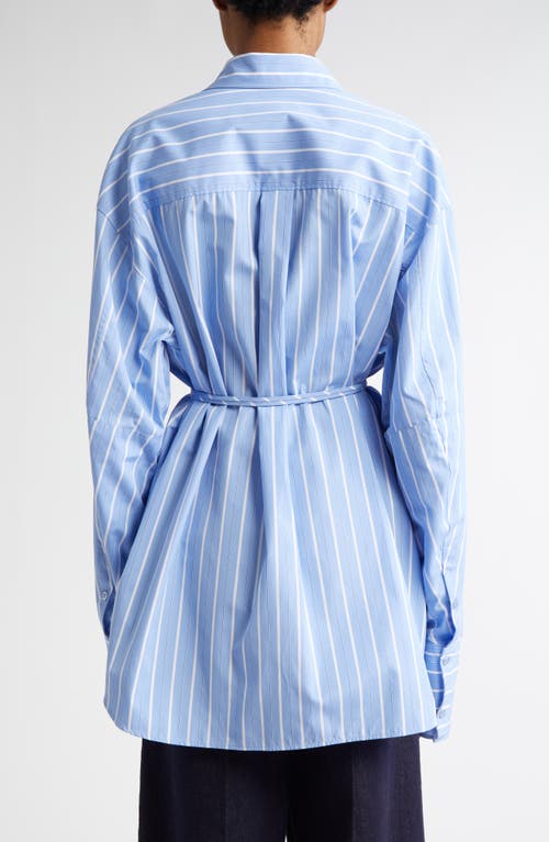 Sportmax Lapel Long-sleeved Dress In Light Blue