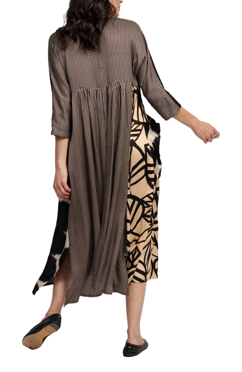 Alembika Serene print mixed media maxi dress, Alternate, color, 