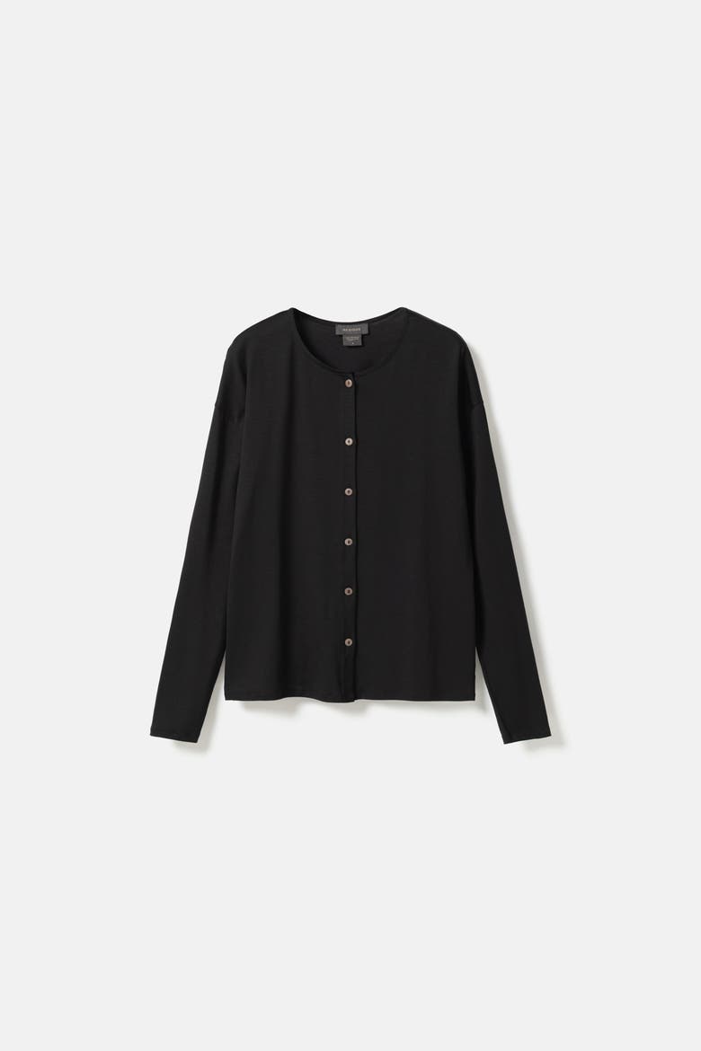 Giza Button Front Jersey Cardigan, Alternate, color, Black