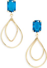 EYE CANDY LOS ANGELES Blue Crystal Drop Earrings