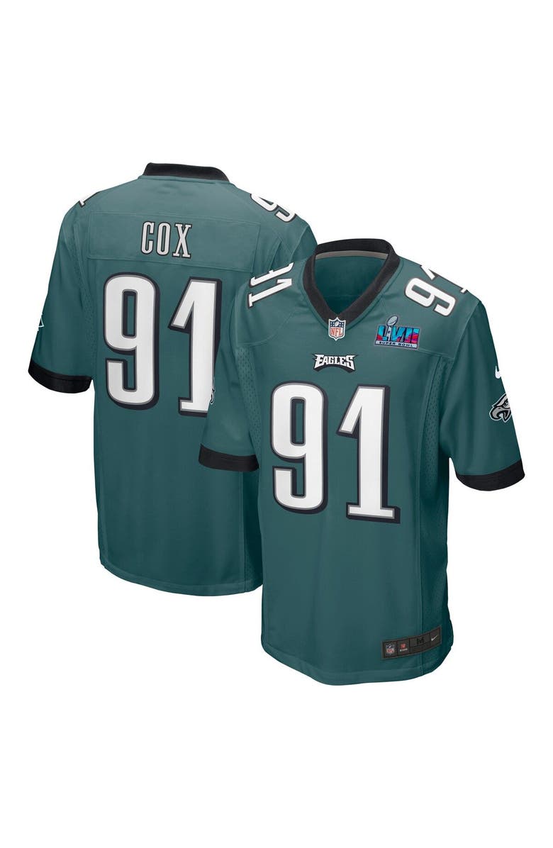 Nike Men's Nike Fletcher Cox Midnight Green Philadelphia Eagles Super Bowl LVII Patch Game Jersey, Main, color, 
