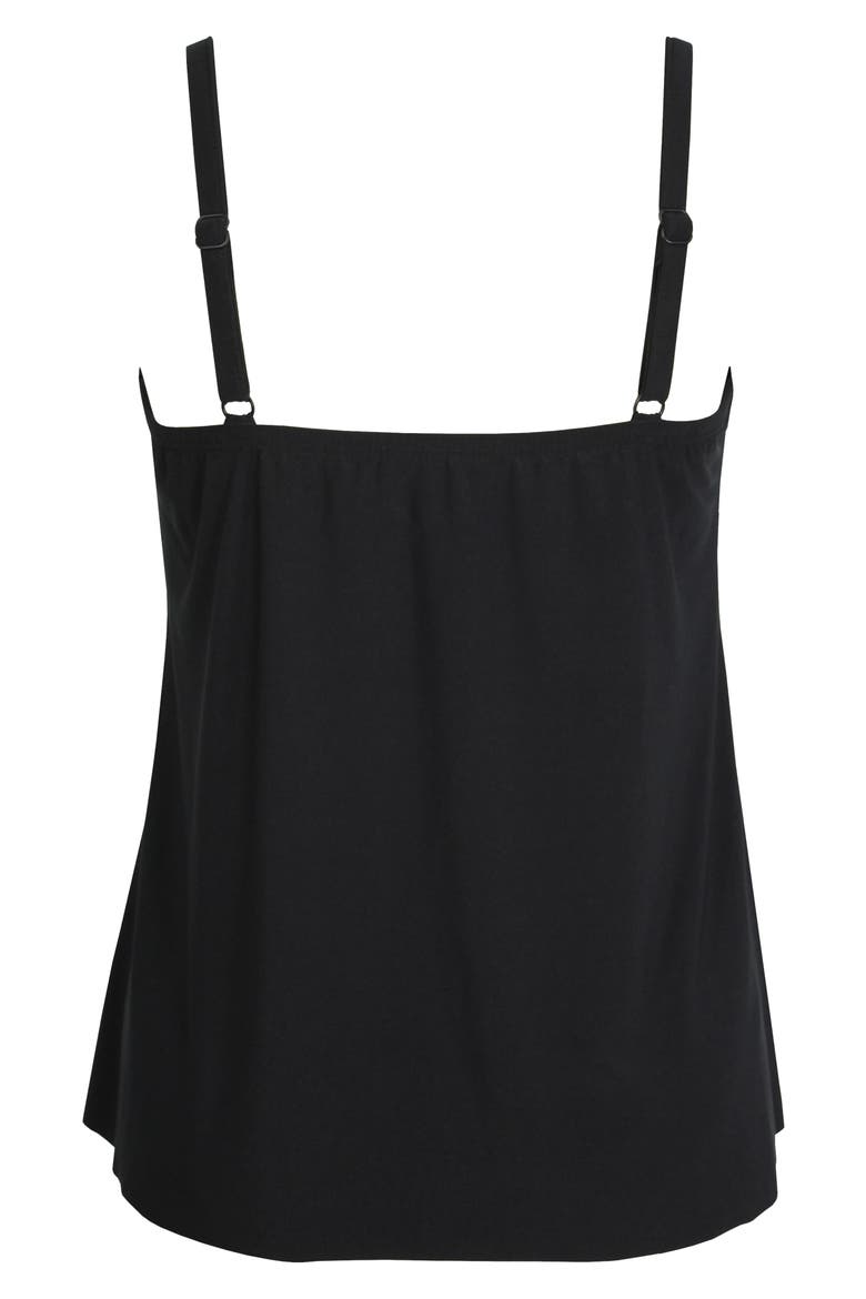 Allura Rock Solid Crisscross Tankini Top, Alternate, color, BLACK