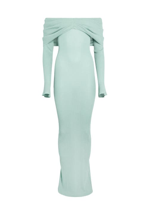 Shop Ser.o.ya Xenia Knit Maxi Dress In Frosted Sea