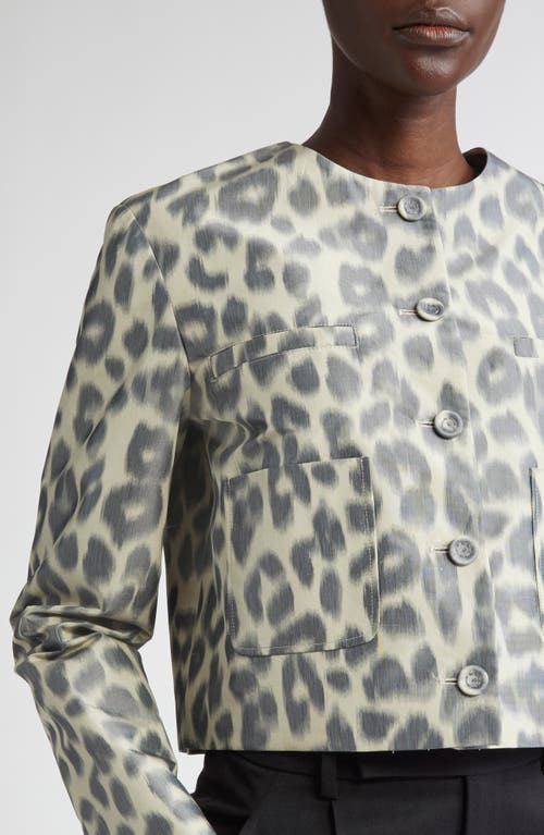 Altuzarra Bernadette Animal-print Silk-blend Jacket In Antique Pearl Leopard