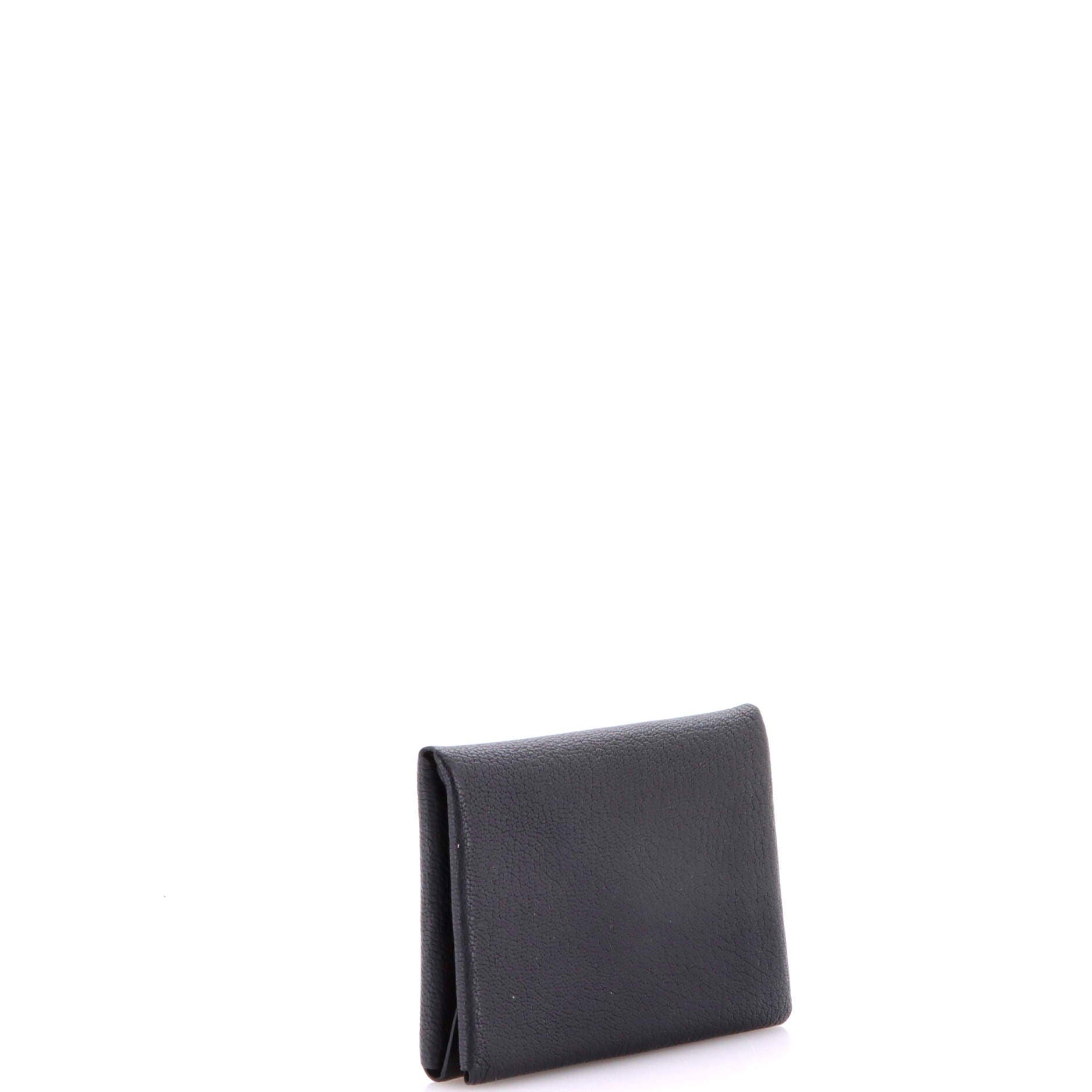 Calvi Duo Card Holder Chevre Mysore, Alternate, color, Black