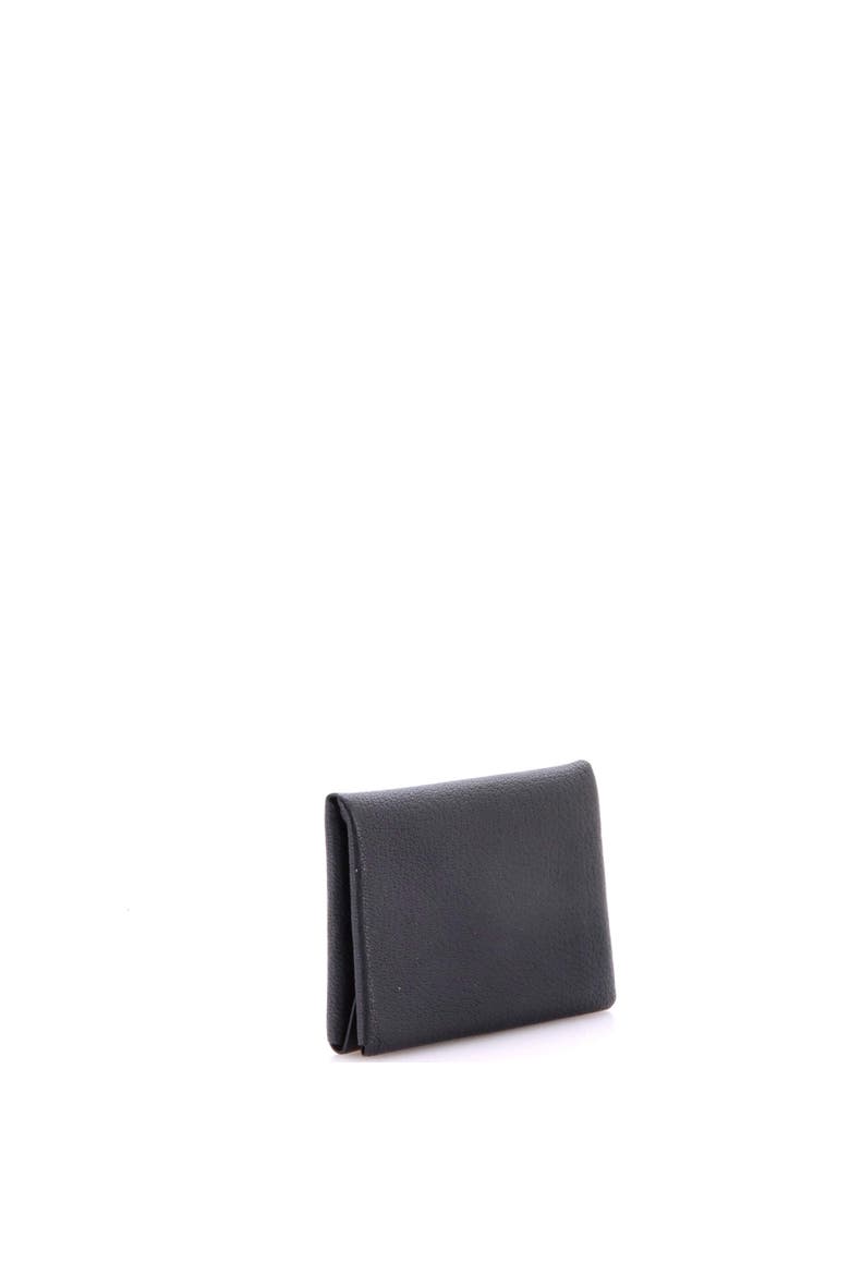 Calvi Duo Card Holder Chevre Mysore, Alternate, color, Noir