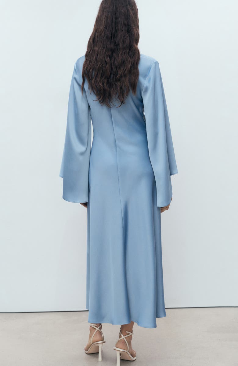 MANGO Long Sleeve Satin Maxi Dress, Alternate, color, 