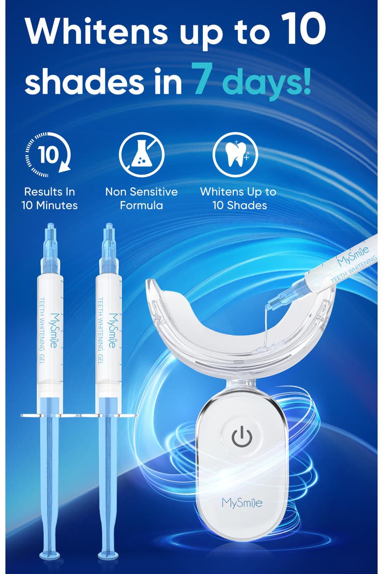 Teeth Whitening Kit with 28 LED Light, 22% CP Teeth Whitening Gel, Alternate, color, Deep Blue