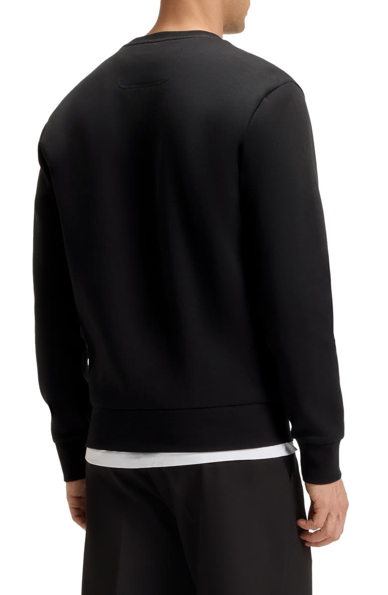 BOSS Salbo Tonal Logo Crewneck Sweatshirt, Alternate, color, Black