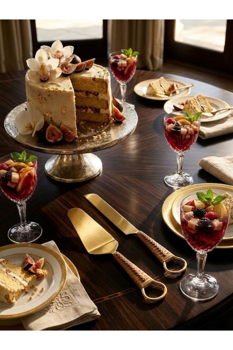 Helsinki Cake Servers, Set of 2, Alternate, color, Gold