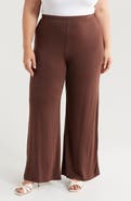 24seven Comfort Apparel Elastic Waist Stretch Flare Pants