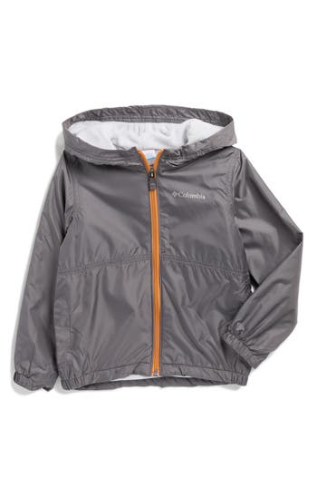 Columbia Kids' Center Ridge Ii Lined Windbreaker In Gray