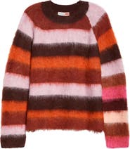 Waste Yarn Project Nils Brushed Stripe One of a Kind Raglan Sleeve Sweater