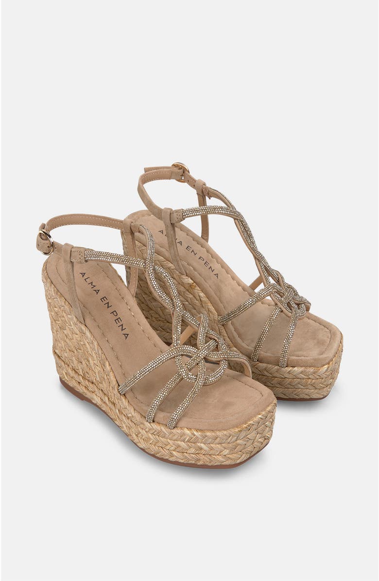 Alma en Pena Wedge Interlaced Strips, Alternate, color, Beige