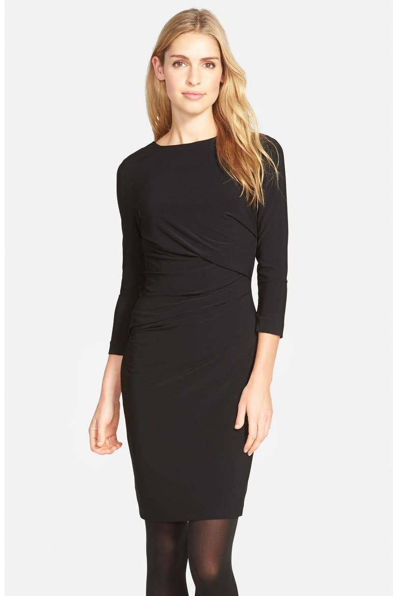 Side Ruched Jersey Body-Con Dress, Alternate, color, BLACK