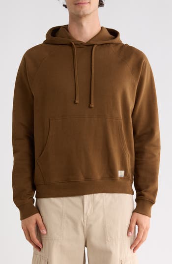 Rvca Dayshift Cotton Fleece Hoodie In Bombay Brown