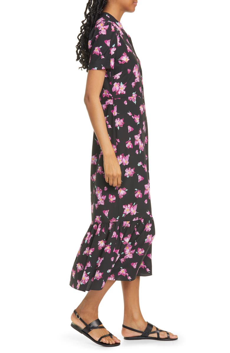 A.L.C. Dylan Floral Puff Sleeve Stretch Silk Shirtdress, Alternate, color,