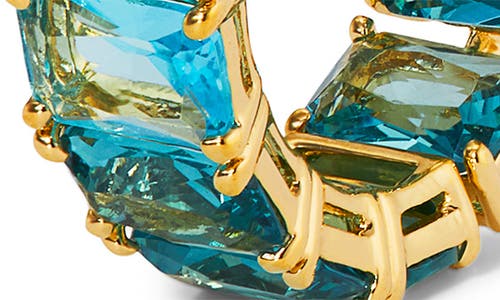 Nadri Blue Lagoon Ombre Stone Hoop Earrings In 18k Gold Plated