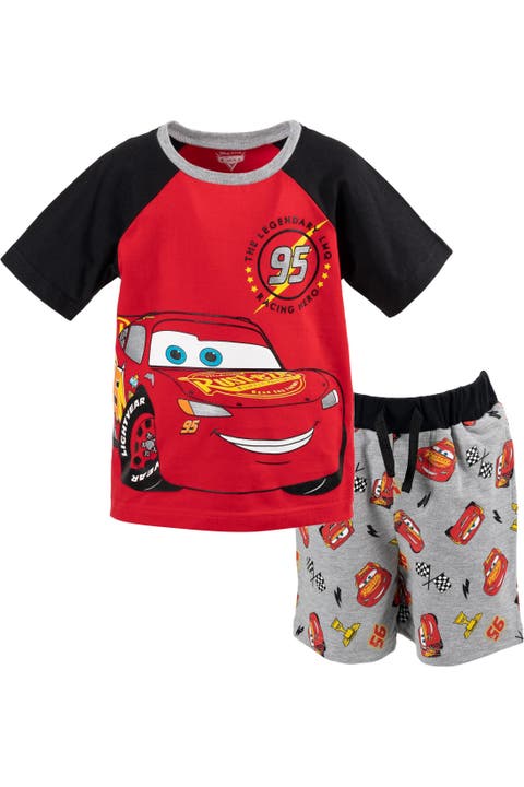 Cars Lightning McQueen T-Shirt and French Terry Shorts Set