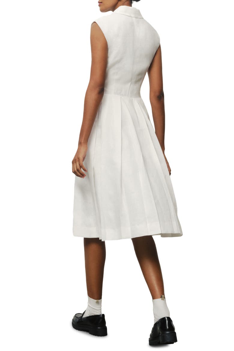 Prim Sleeveless Linen Shirtdress, Alternate, color, WHITE