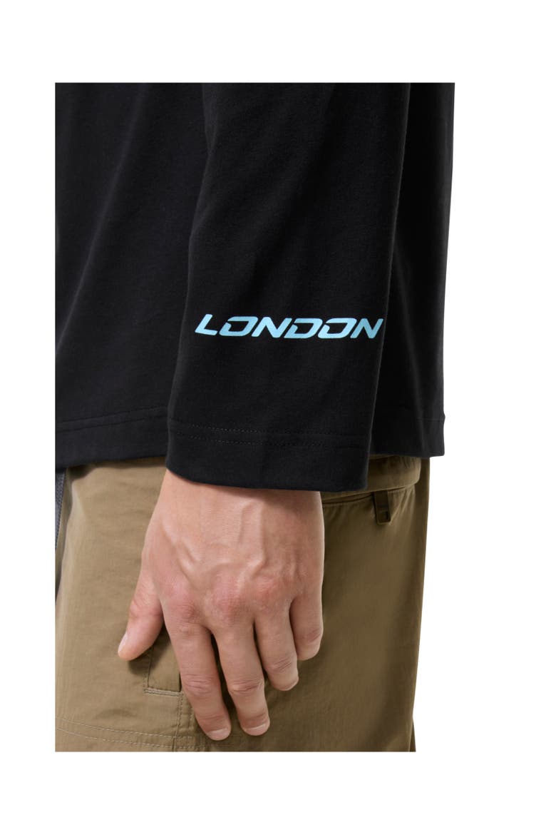 Long-sleeve London Map Cotton T-shirt, Alternate, color, Black