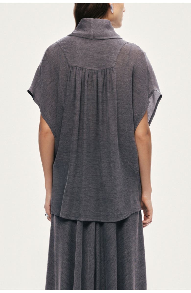 Nocturne Draped Wrap Blouse, Alternate, color, Grey