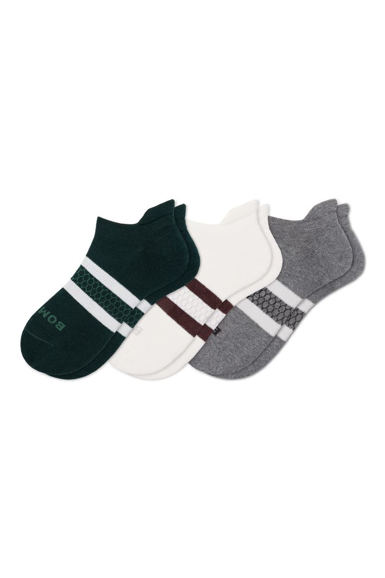 Vintage Stripes 3-Pack Assorted Ankle Socks, Main, color, MIDNIGHT FOREST MIX