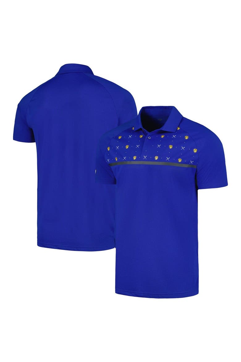 Men's Levelwear Royal Milwaukee Brewers Sector Batter Up Raglan Polo, Main, color, Royal