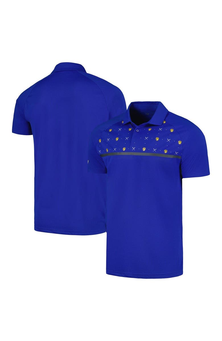 LEVELWEAR Men's Levelwear Royal Milwaukee Brewers Sector Batter Up Raglan Polo, Main, color, Royal