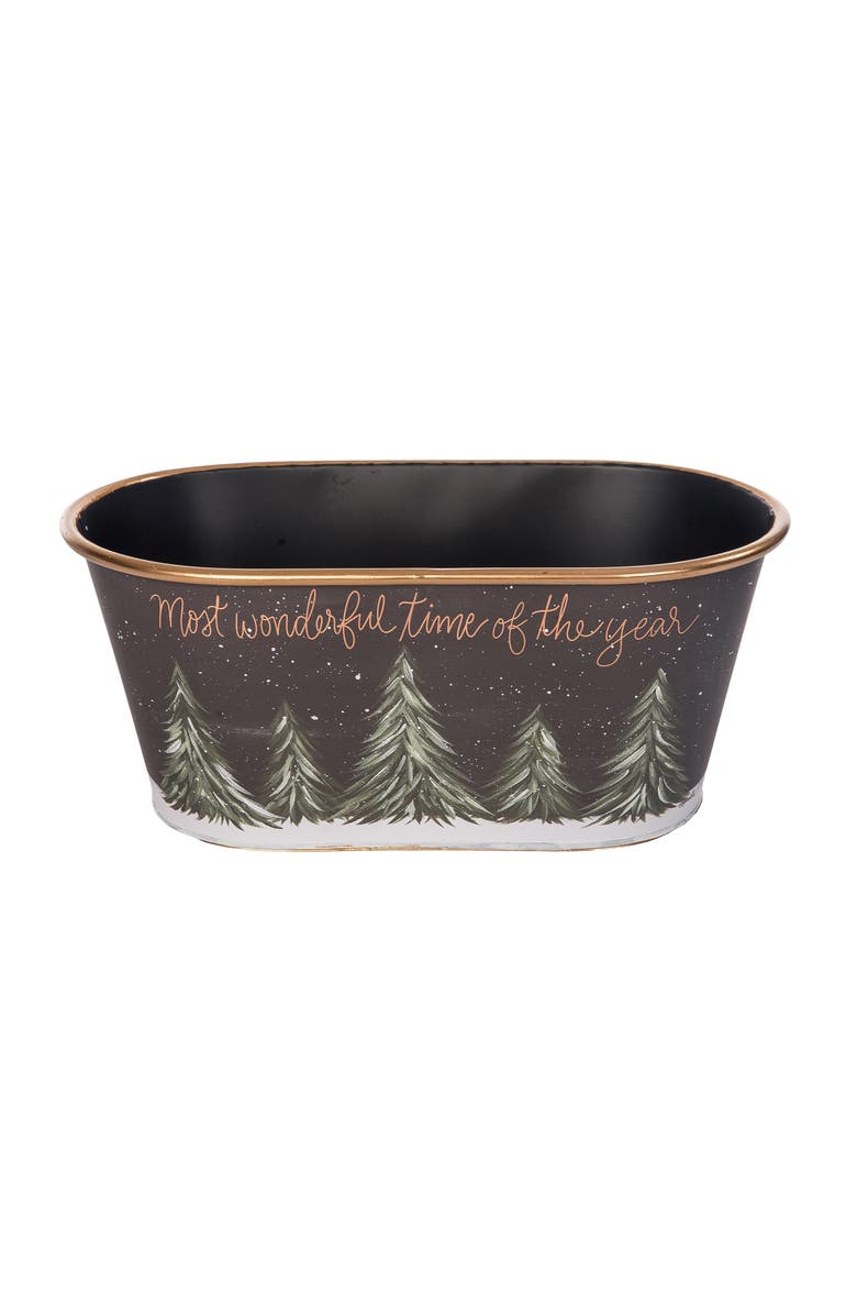 Transpac Metal Celebration Storage Tub Multicolored Decorative Sculptures, Main, color,