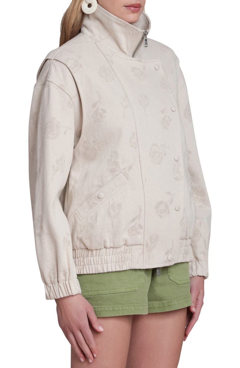 Avec Les Filles Cotton & Linen Blend Bomber Jacket, Alternate, color, Ecru