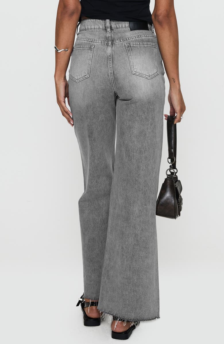 Princess Polly Henesey Raw Hem Straight Leg Jeans, Alternate, color, Washed Grey