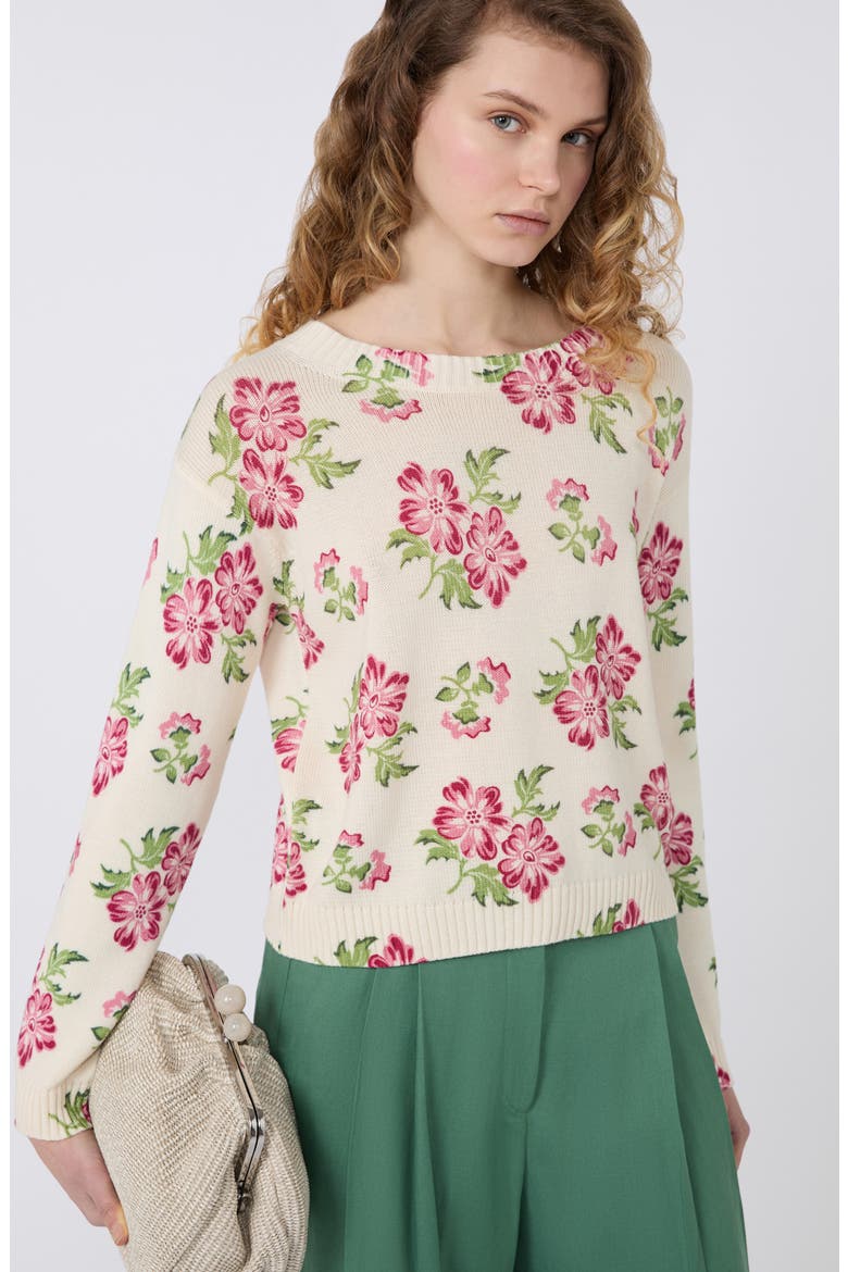 Floral Sweater, Alternate, color, ECRU