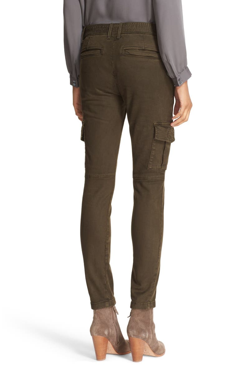 'Surplus' Stretch Twill Skinny Cargo Pants, Alternate, color, DARK MOSS