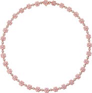 Anita Ko 18k Gold Pink Sapphire & Diamond Flower Necklace