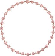 Anita Ko 18k Gold Pink Sapphire & Diamond Flower Necklace