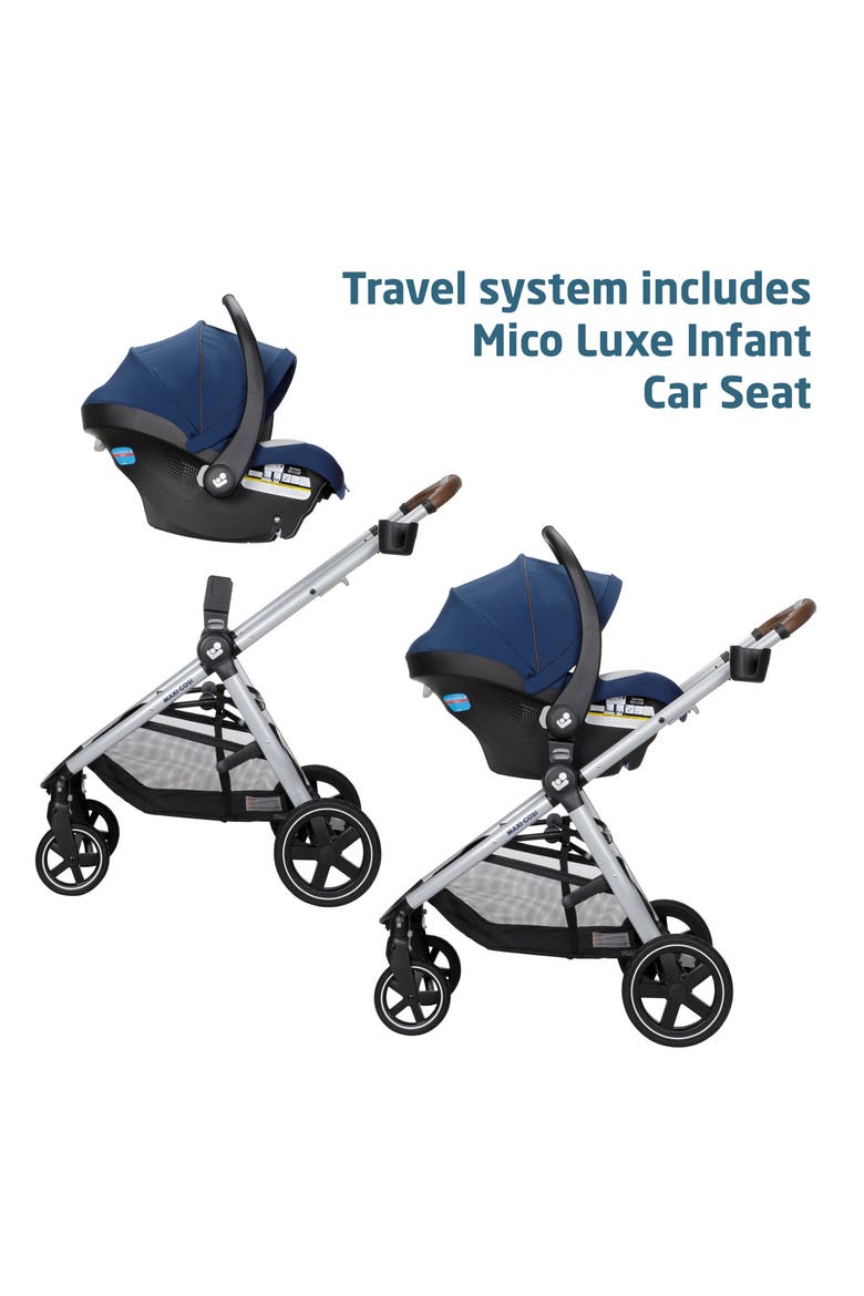 Zelia Luxe Stroller & Mico Luxe Infant Car Seat 5-in-1 Modular Travel System, Alternate, color, NEW HOPE NAVY