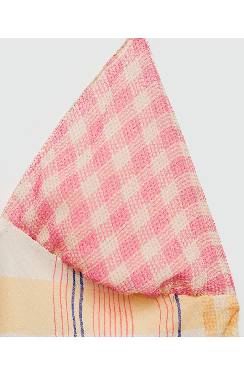 MANGO Mixed Print Halter Dress, Alternate, color, Ecru