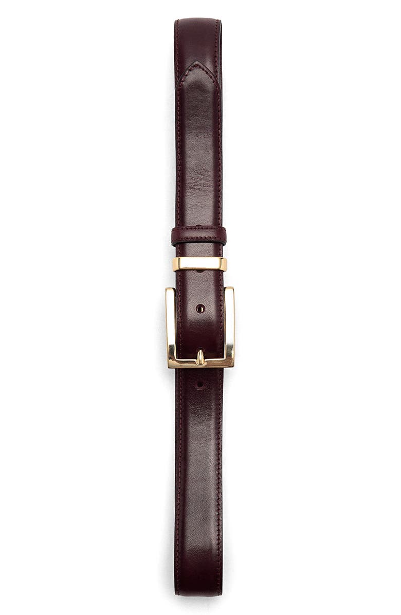 MANGO Square Buckle Leather Belt, Alternate, color,