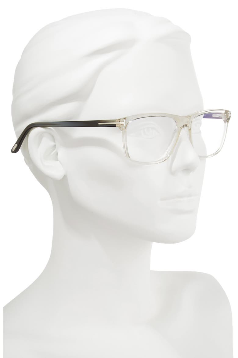 56mm Blue Block Optical Glasses, Alternate, color, GREY/ STRIPED BLUE