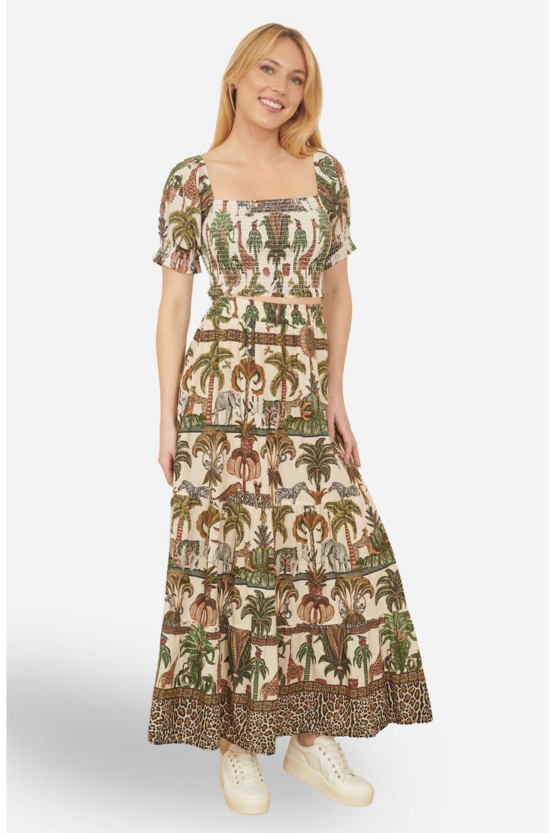 Cotton Voile Safari  Midi Skirt, Alternate, color, Multi
