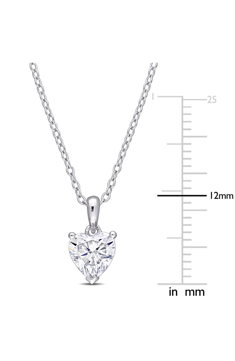 Julianna B. Moissanite Solitaire Heart Necklace, Alternate, color, Sterling Silver