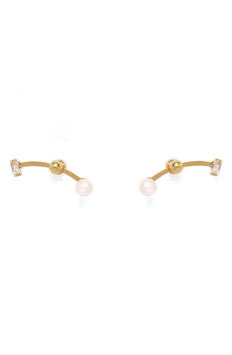 Lady Grey Orion Front/Back Earrings, Main, color, Gold