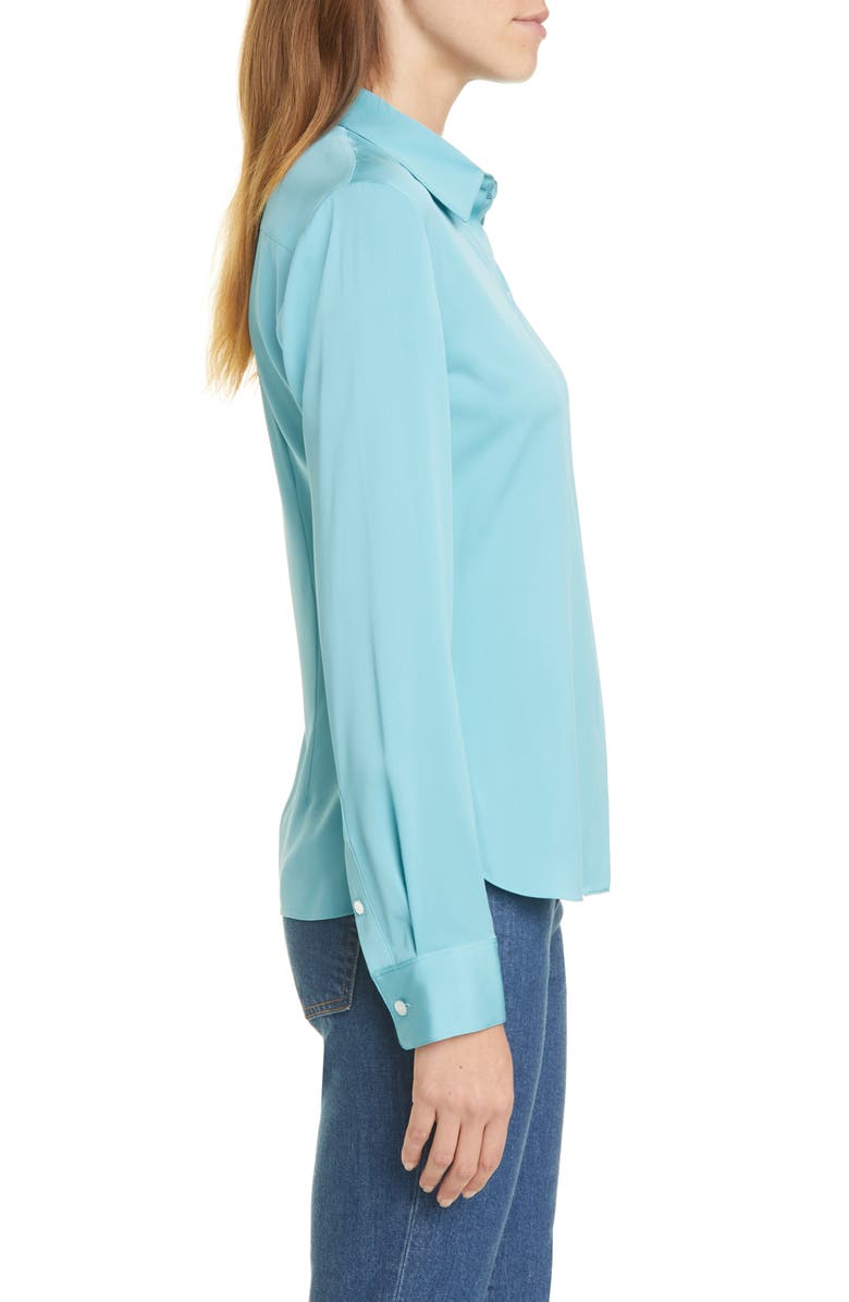 Theory Classic Fitted Stretch Silk Shirt, Alternate, color, 